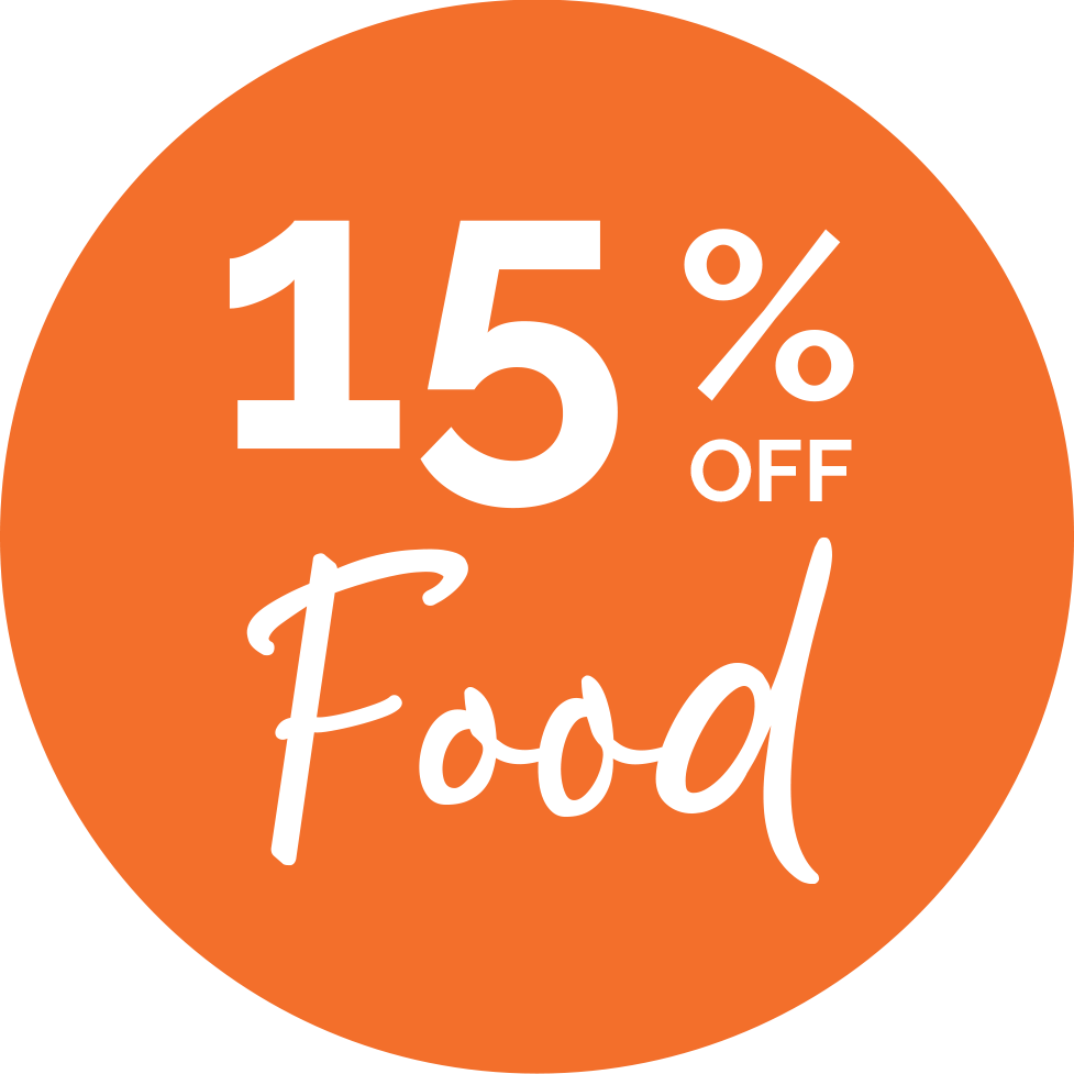 15% off food